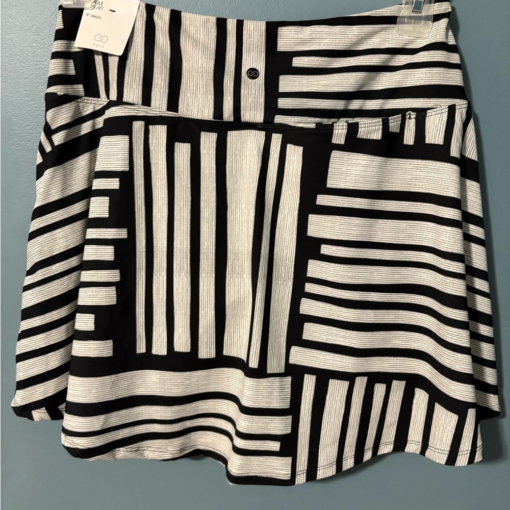 Black and White Striped Women's Skirt